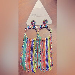 Stunning Handmade Rainbow Crystal Tassel Earrings